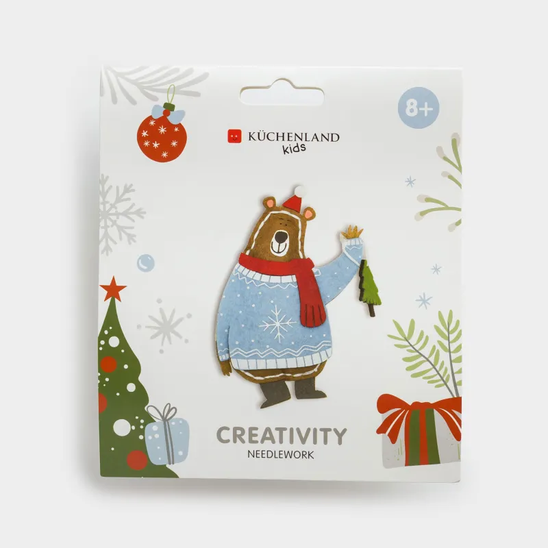 Шығармашылық жиынтығы, 13х15 см, қолөнер, киіз/мақта, Свитер киген аю, Creativity