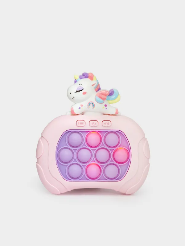 Дамытушы ойыншық, антистресс, 12х14 см, электронды, пластик, қызғылт, Бірмүйіз, Unicorn, image-4