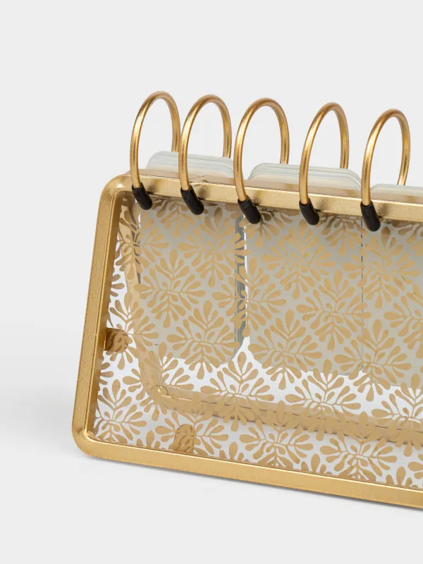 Календарь настольный, 18х13 см, на кольцах, металл, золотистый, Twist gold, image-4