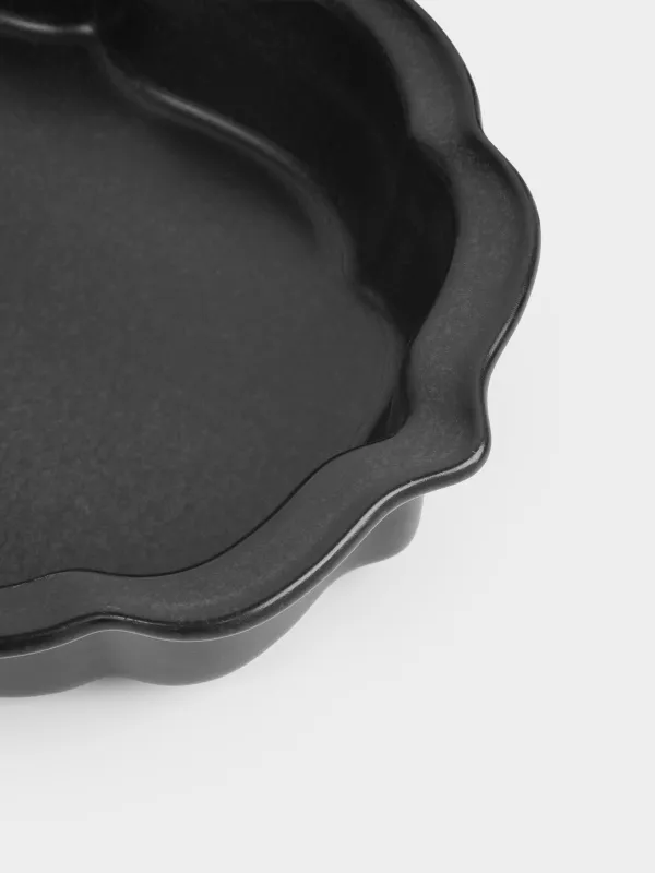 Форма для запекания, 28х18x6 см, керамика, фигурная, черная, Speckled black, image-7