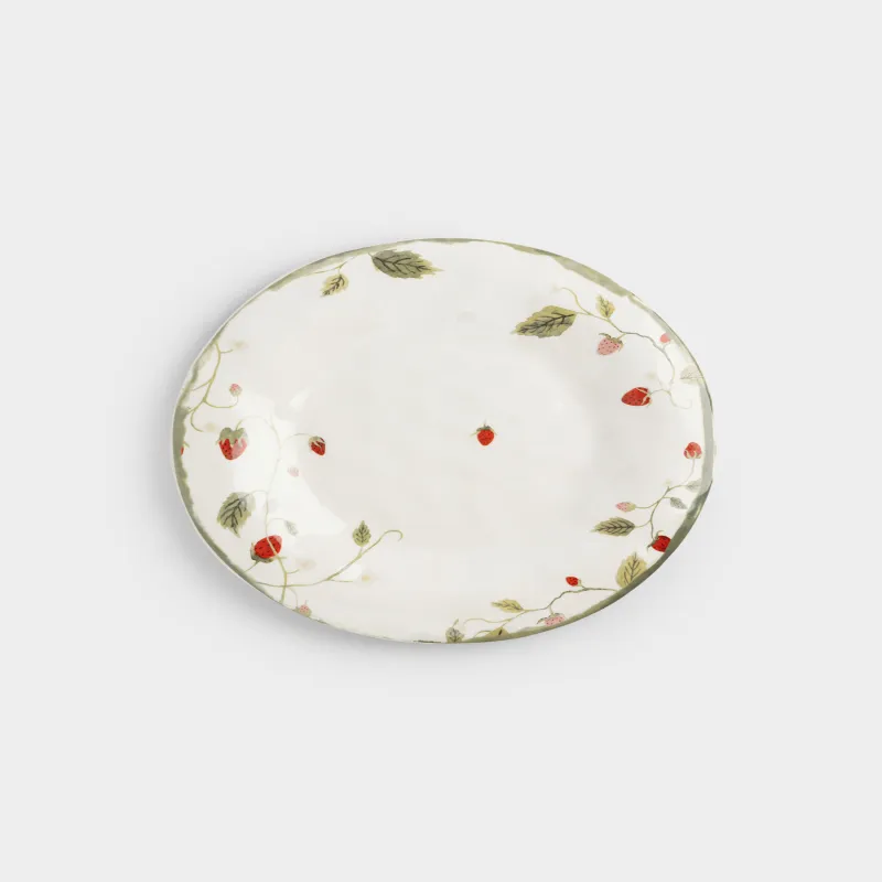 Түскі ас тәрелкесі, 28 см, керамика, ақ, Құлпынай, Strawberry crumple, image-1