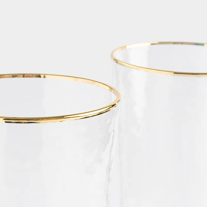 Шарапқа арналған бокал, 350 мл, 2 дана, шыны, алтын жиегі бар, Ripply gold, image-5