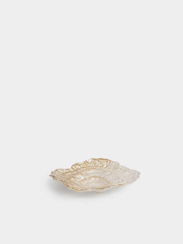 Ыдыс, 23х17х5 см, шыны, сүт түстес/шампан, Устрица, Shellfish, image-1