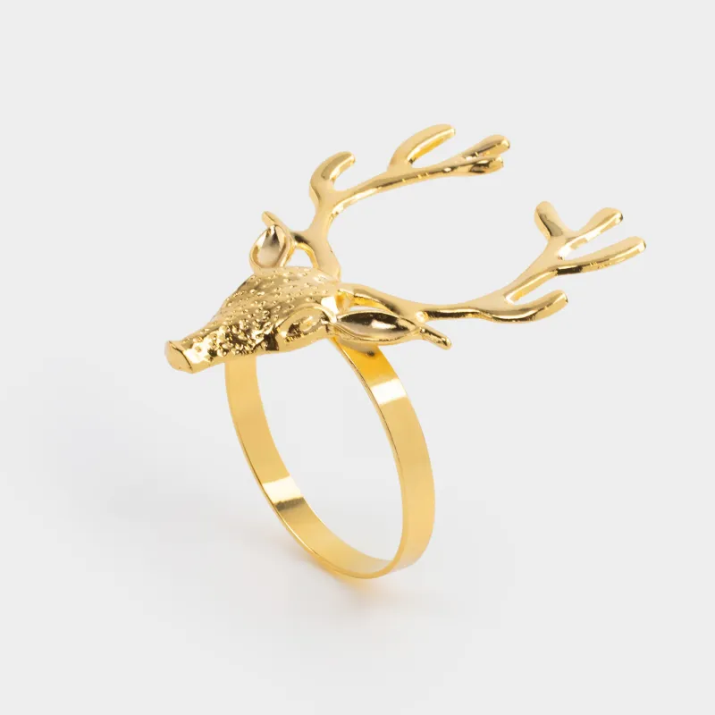 Майлық сақинасы, 7 см, металл, алтын, Бұғы, Arctic deer