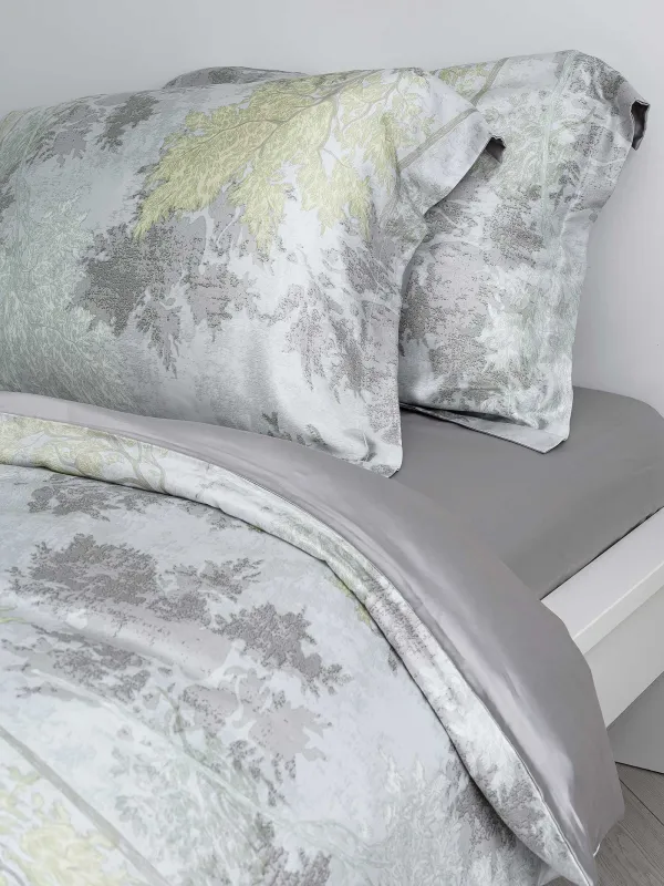 КПБ евро, тенсель 300 ТС, серо-ментоловый, Ветви, Tencel, image-2