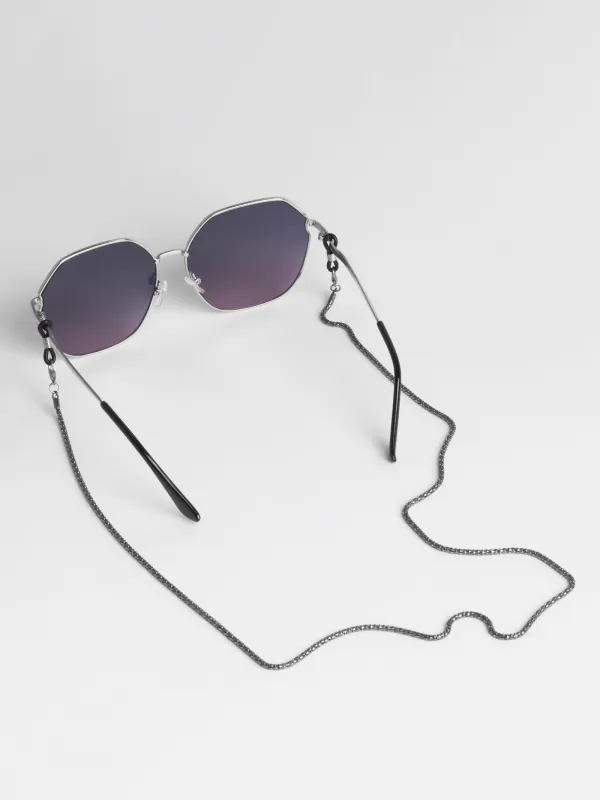 Цепочка для очков, 73 см, металл, черная, Плетение, Skye, image-0