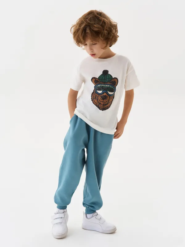 Брюки детские, для мальчиков, хлопок/полиэстер, голубые, Arnold, image-1