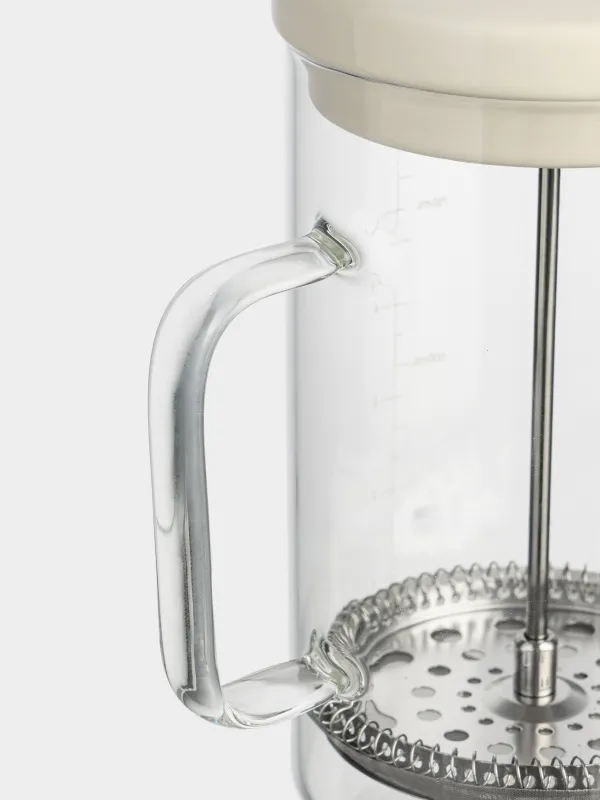 Френч-пресс, 950 мл, с мерной шкалой, стекло Б/сталь/керамика, молочный, Milk kitchen, image-2