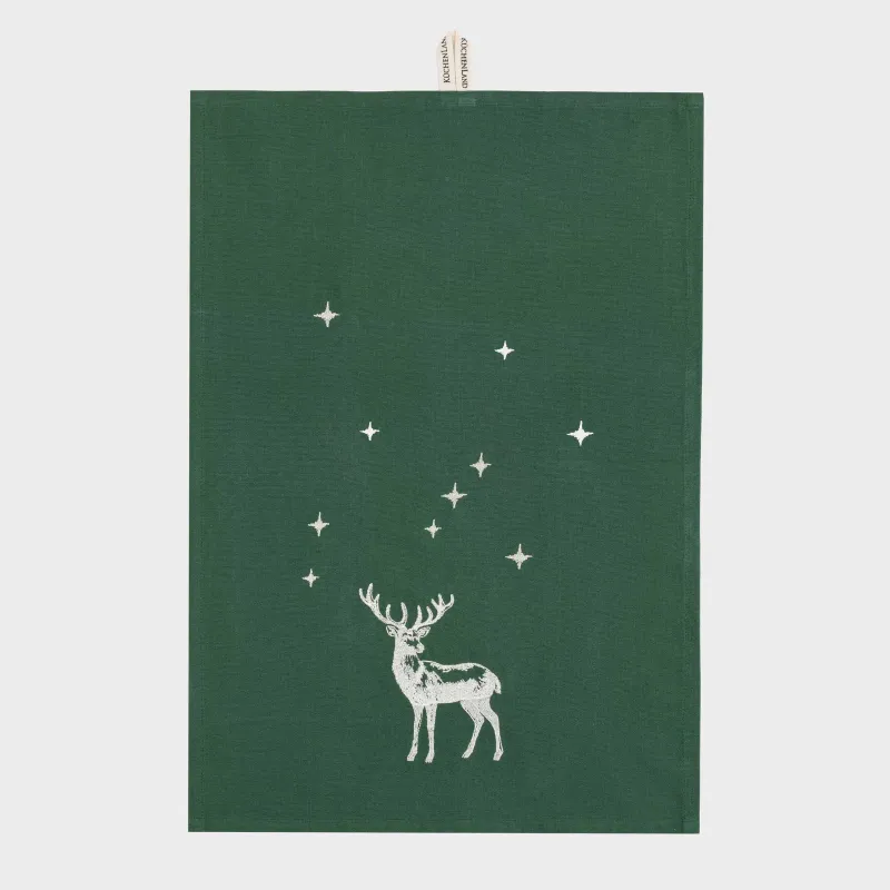 Асүйлік сүлгі, 40х60 см, 3 дана, мақта, жасыл/сүт түстес, Бұғы/Тор, Вудленд оқиғасы, image-1