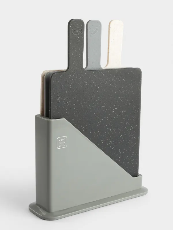 Кесу тақтасы, 32х20 см, 3 дана, стендте, пластик, сұр/сарғылт/қара, Speck, image-0