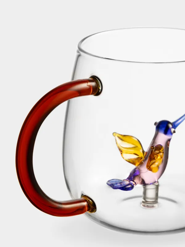 Кружка, 400 мл, стекло Б, янтарная ручка, Колибри, Shape, image-2