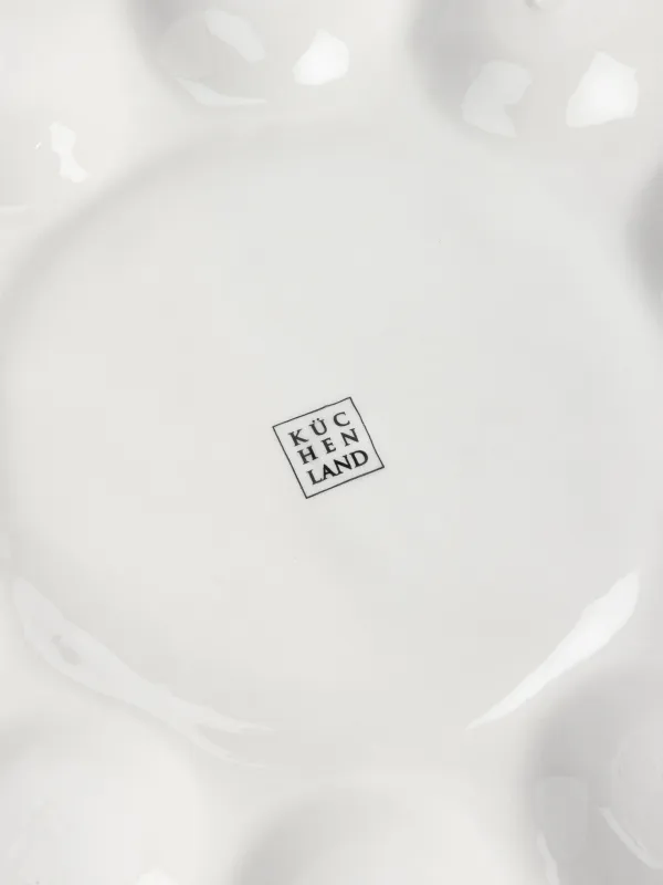 Блюдо пасхальное, 26 см, 10 отд, с местом для кулича, керамика D, молочное, Нежные цветы, El flora, image-4