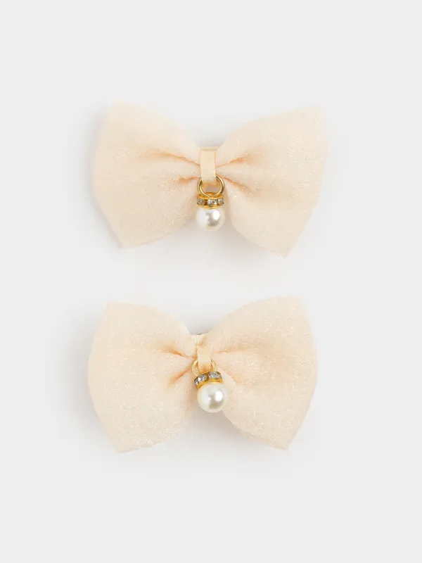 Шашқа арналған аксессуарлар жинағы, 8 дана, балаларға арналған, полиэстер/акрил, шампан/сүт, Hairstyle, image-2