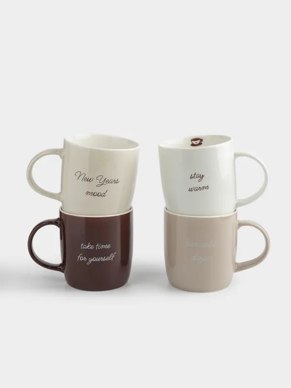 Саптыаяқ, 360 мл, 4 дана, фарфор N, Қысқы микс, Magic moments, image-0