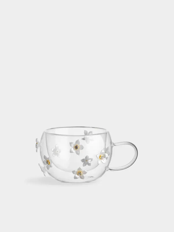Кружка, 270 мл, стекло Б/пластик, Цветы, Air decor, image-0