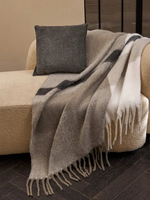 Жамылғы, 150х170 см, шашағы бар, акрил, сұр-сарғылт-қоңыр, Тор, Hazel, image-4