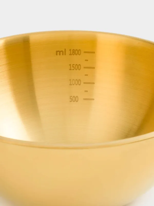 Пісіруге арналған жиынтық, 2 зат, тостаған/бұлғауыш, өлшеуіш шкаласы бар, болат/ағаш, алтын түстес, Classic gold, image-5