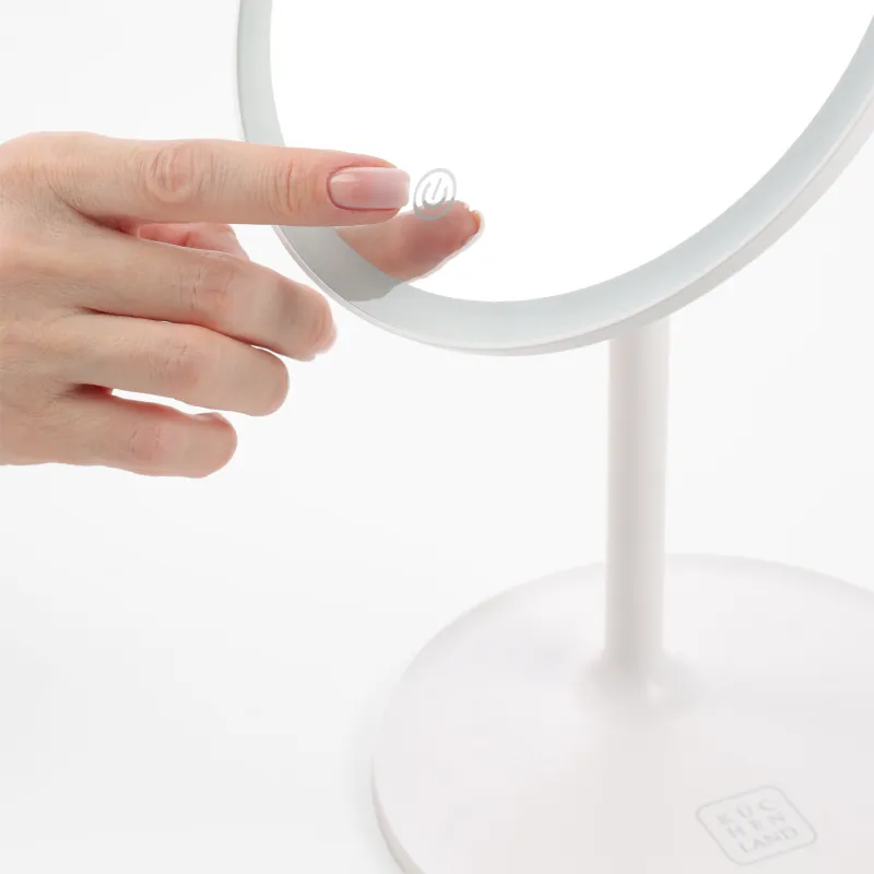 Үстел үсті айна, 33 см, жарықтандырылған, стендте, пластик, дөңгелек, АҚ, Веста, image-1