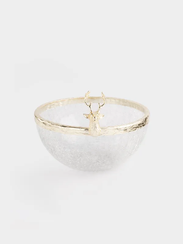 Салат ыдысы, 20х16 см, 1,5 л, шыны/металл, алтын, Бұғы, Arctic deer, image-0