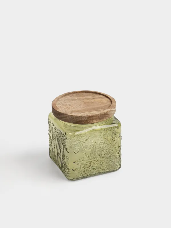 Банка для сыпучих продуктов, 550 мл, Bloome wood, image-1