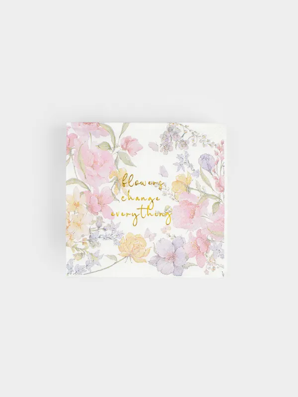 Қағаз майлықтар, 21х21 см, 20 дана, төртбұрышты, ақ, Гүлдер, Flowers, image-0