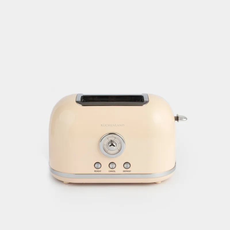 Электрлік тостер, 685-815 Вт, 6 режим, металл/пластик, сарғылт-қоңыр, Vintage kitchen