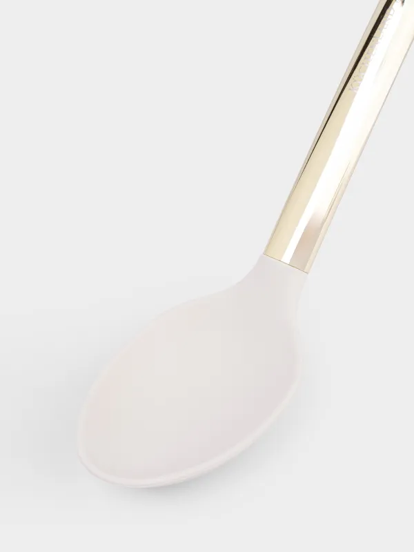 Ложка сервировочная, 33 см, силикон/сталь, молочно-золотистая, Apiro, image-2