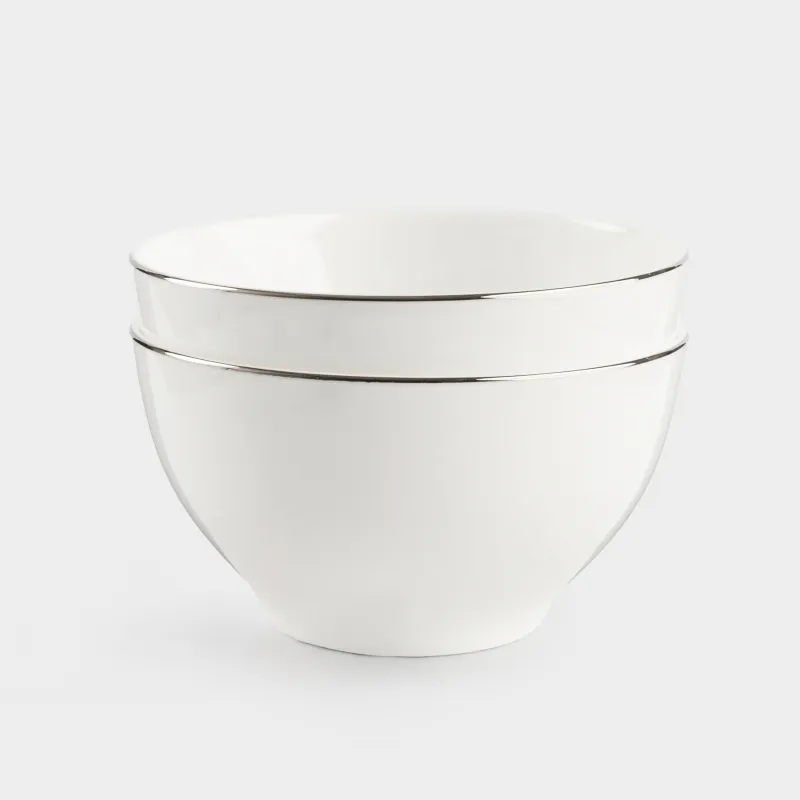 Пиала, 12х6 см, 2 дана, Фарфор F, ақ, Ideal silver