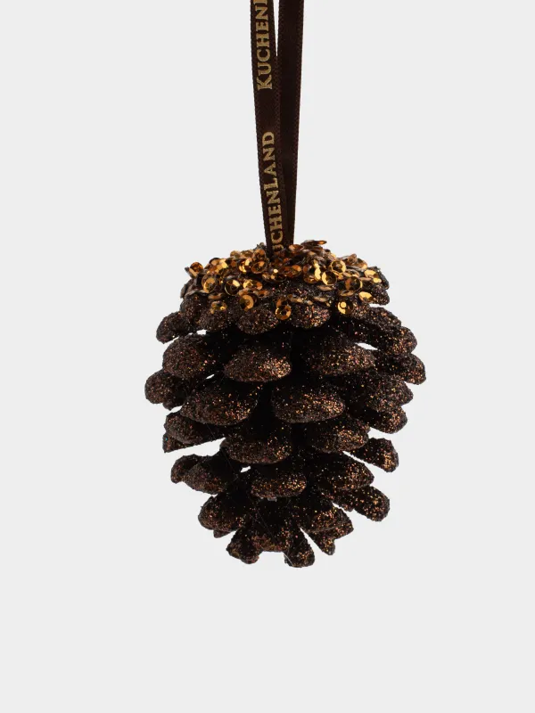 Шырша ойыншығы, 5 см, 2 дана, пластик, қола, Шырша бүршігі, Figure sparkle, image-1