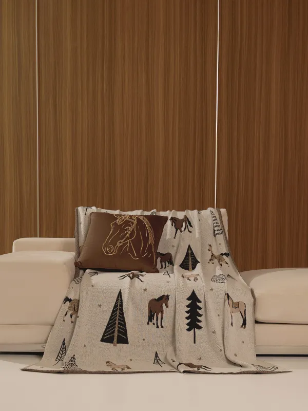 Подушка декоративная, 45х45 см, с бисером, Лошадь, Horse, image-7