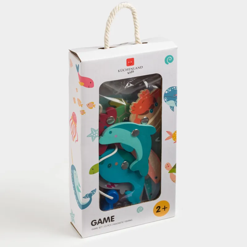 Ойын жиынтығы, 13 зат, ағаш/магнит, Магнитті балық аулау, Game, image-8