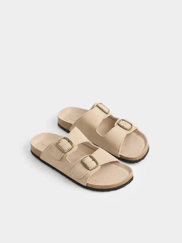 Әйелдер тәпішкелері, өлшемі 36, бекіткіші бар, полиуретан/жасанды күдері, сарғылт-қоңыр, Creola, image-3