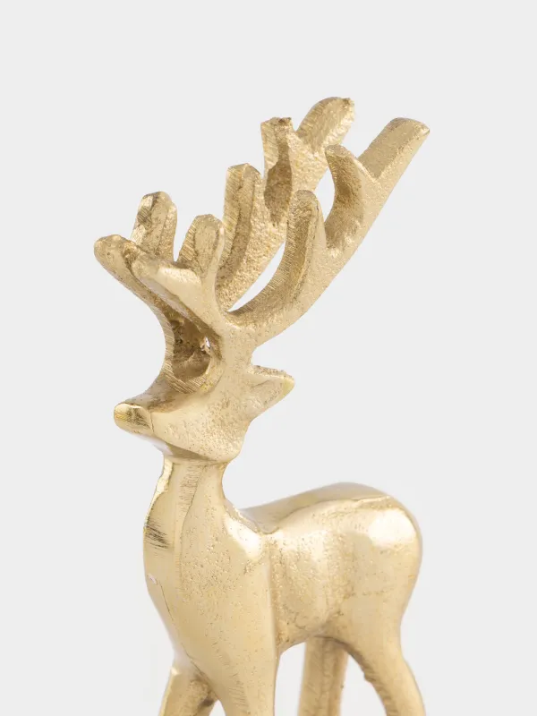 Мүсінше, 12 см, металл, алтын түстес, Бұғы, Arctic deer, image-1