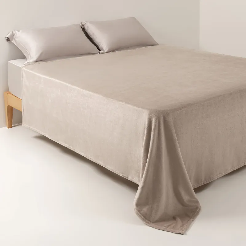 Төсек жапқыш, 220х240 см, фланель, сүт түстес, Flannel