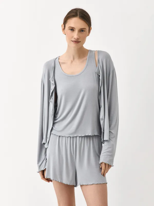 Әйелдер шорттары, үйге арналған, өлшемі S, вискоза/эластан, сұр-көгілдір, Meryl, image-1