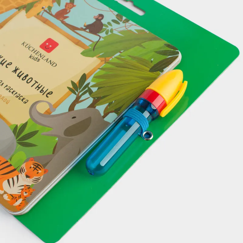 Су бояу кітапшасы, 19х19 см, 10 л, қайта пайдалануға болады, маркері бар, картон/металл, Creative aqua, image-3