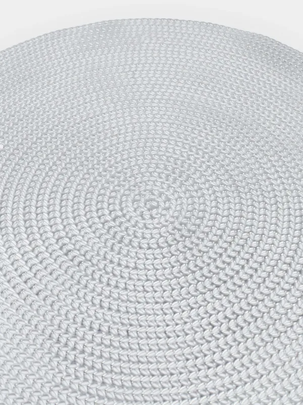 Салфетка под приборы, 38 см, ПВХ, круглая, серебристая, Azhur, image-2