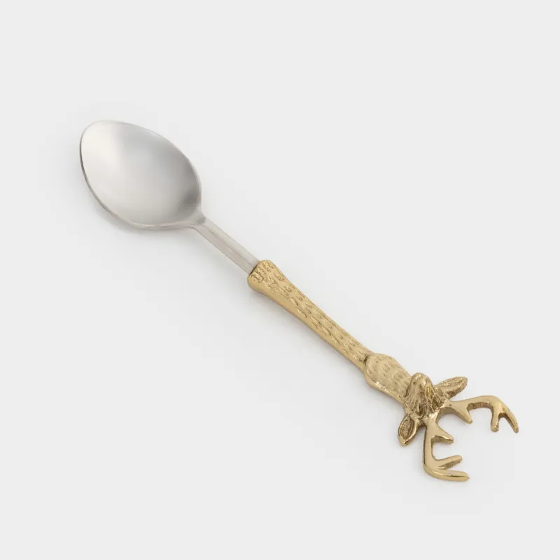 Десерт қасығы, 18 см, металл, алтын, Бұғы, Arctic deer