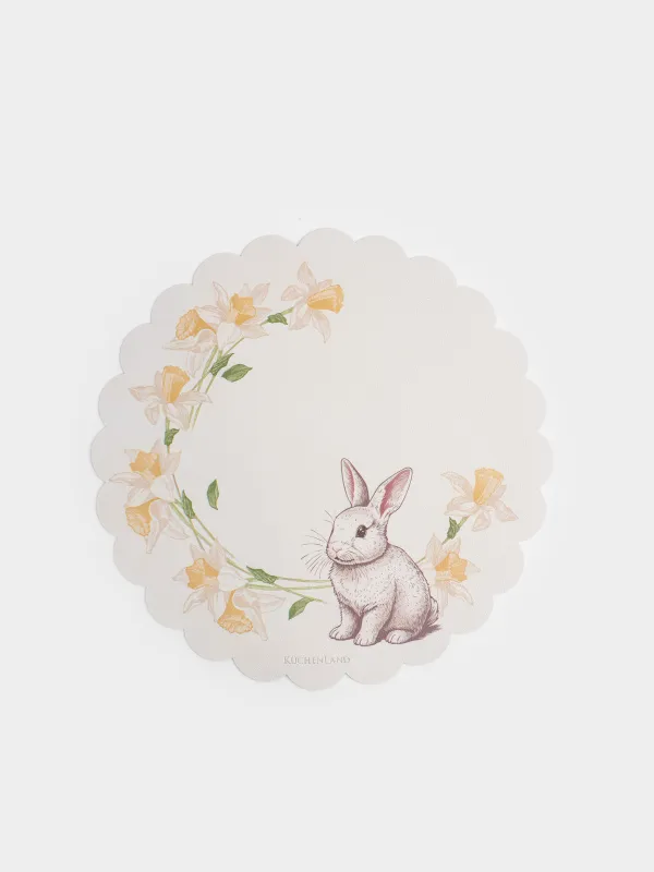 Аспаптарға арналған майлық, 38 см, ПВХ, пішінді, сүт түстес, Қоян және нәркестер, Rock print, image-0