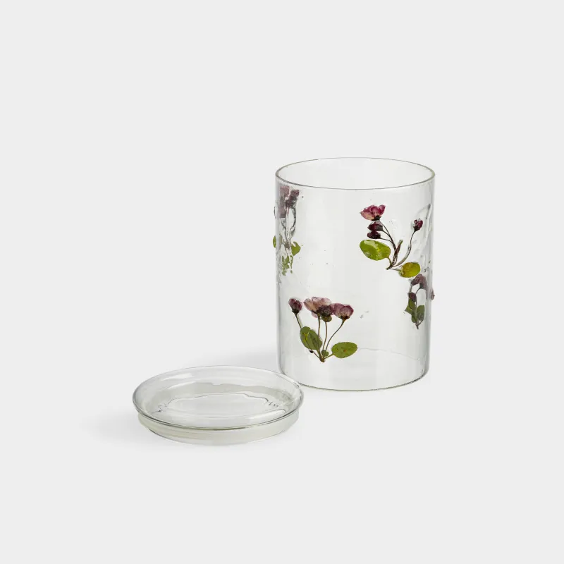 Сусымалы өнімдерге арналған құты, 900 мл, шыны Б, ішінде кептірілген гүлдері бар, Clear dried, image-2