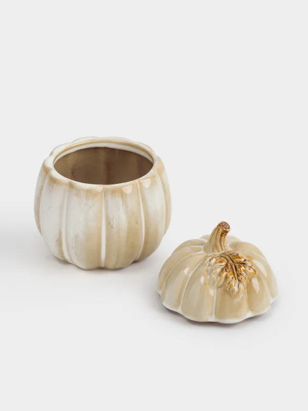 Сақтау ыдысы, 13х16 см, мл, керамика, сүтті-қоңыр, Асқабақ, Pumpkin велир, image-1