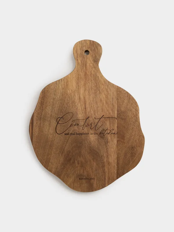 Доска разделочная, 23х30 см, с ручкой, дерево, фигурная, Comfort, Noble tree, image-0