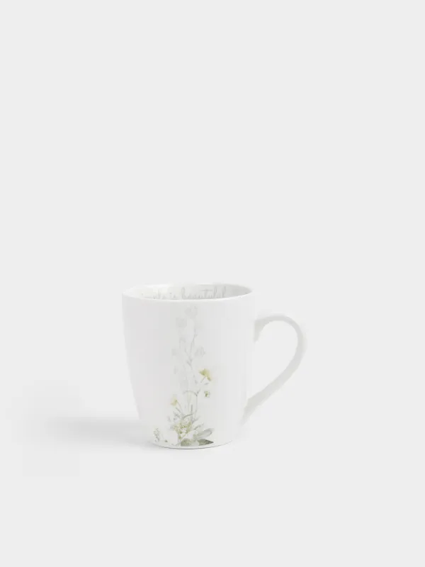 Саптыаяқ, 350 мл, 2 дана, фарфор Р, ақ, Гүлдер мен жапырақтар, Rareness flower, image-1