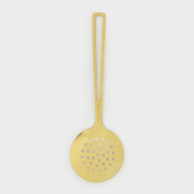 Шумовка, 26 см, сталь, золотистая, Viron gold