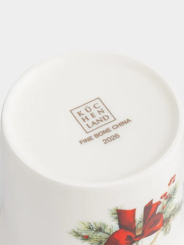 Саптыаяқ, 300 мл, 4 дана, фарфор F, ақ, Микс, Christmas miracle classic, image-4