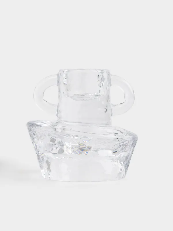 Подсвечник, 7 см, для тонкой свечи, стекло, Ripply, image-1