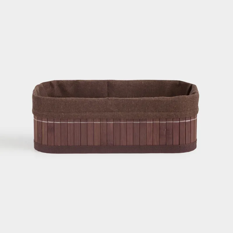 Сақтау себеті, 25х15х8 см, бамбук/мақта, тікбұрышты, қоңыр, Stem