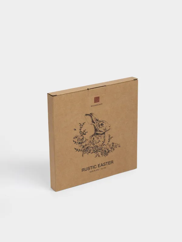 Тарелка закусочная, 22 см, Заяц с цветами, Rustic Easter, image-6