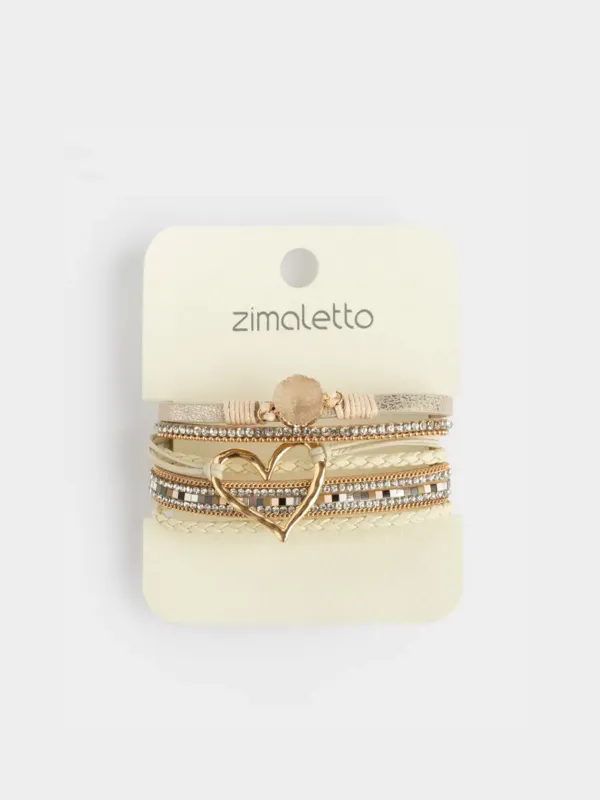 Білезік, 20 см, көп деңгейлі, полиэстер/металл, Jewelry heart, image-3