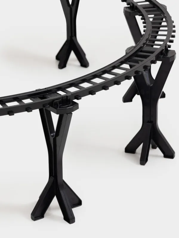 Ойыншық теміржол, L, музыкалық, жарықтандырылған/түтіні бар, тұғырда, пластик, Game rail, image-4